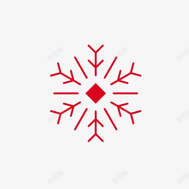 创意红色扁平雪花效果图标png_新图网 https://ixintu.com 创意 扁平 效果 红色 雪花