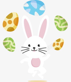 卡通复活节彩蛋兔子素材