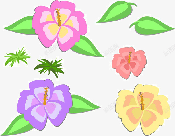 卡通花朵树叶png免抠素材_新图网 https://ixintu.com 免抠花朵 卡通 树叶 花朵