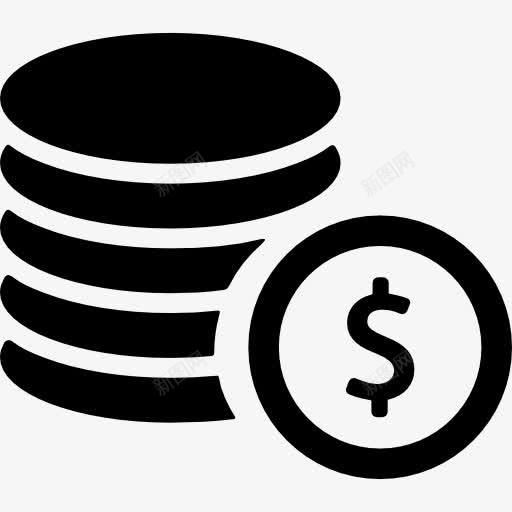 美元硬币堆图标png_新图网 https://ixintu.com 商业 硬币 美元符号 货币 金钱 银行