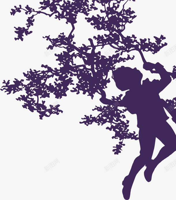 吊在树枝上的男孩png免抠素材_新图网 https://ixintu.com 剪影 吊在树枝上 男孩