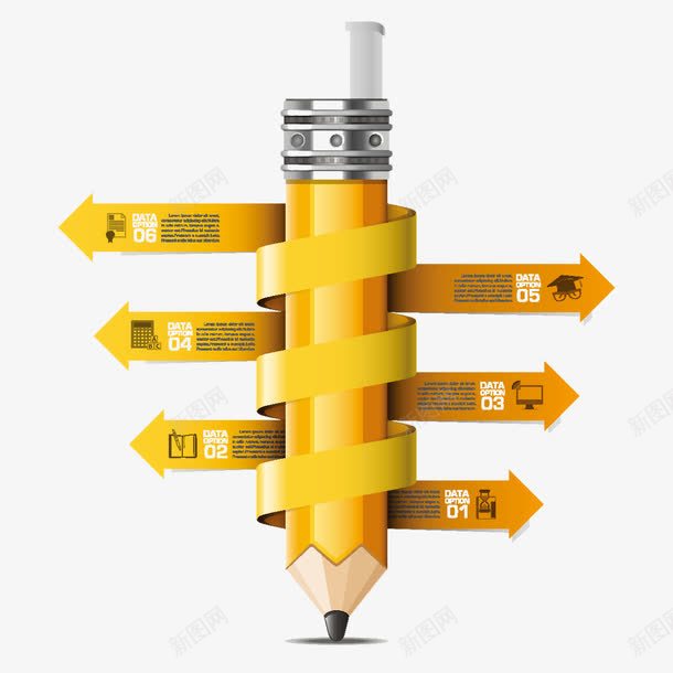 精美铅笔商务png免抠素材_新图网 https://ixintu.com 3D信息图表 PPT图形 商务信息图表 立体信息图表