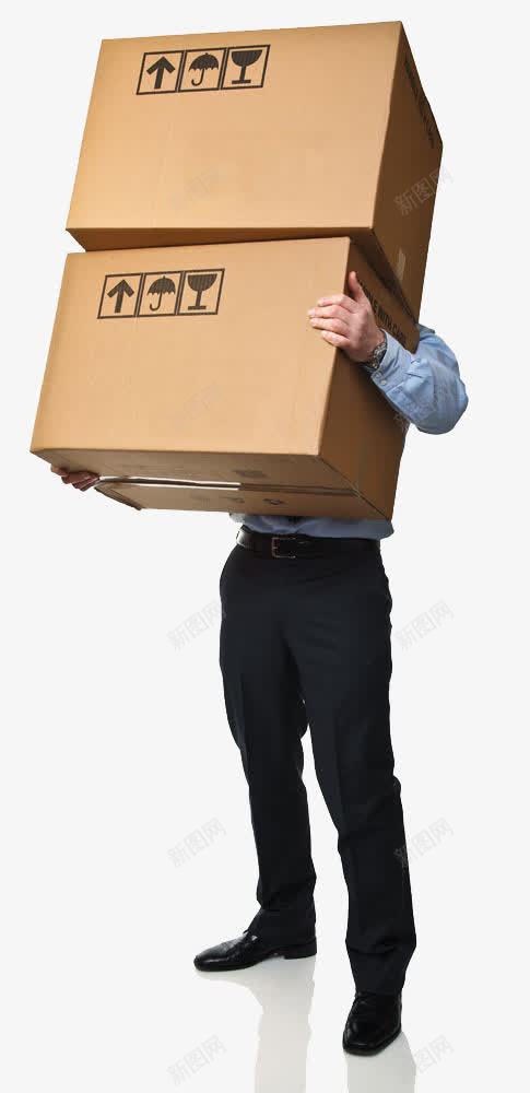 抱纸箱的人物png免抠素材_新图网 https://ixintu.com 人物 包装 纸板设计 纸箱