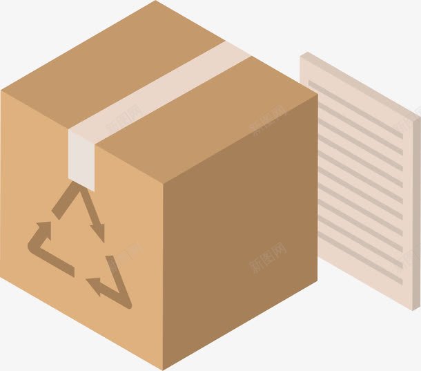 立体可回收纸箱子png免抠素材_新图网 https://ixintu.com 卡通 可回收 循环使用 微立体 牛皮纸箱子 纸箱子 装饰图案