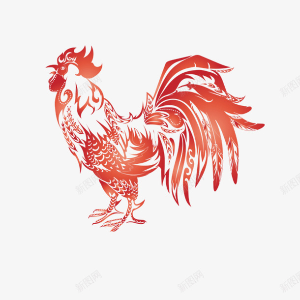 红色的鸡矢量图ai免抠素材_新图网 https://ixintu.com 红色 装饰 鸡 矢量图
