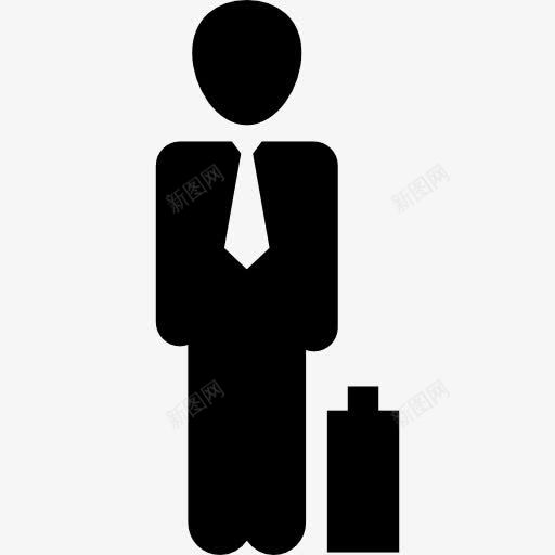 商人的手提箱图标png_新图网 https://ixintu.com 人 启动图标 商人 工人 手提箱 旁边 生意 站着 袋子