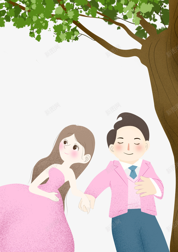 婚礼彩铅手绘psd免抠素材_新图网 https://ixintu.com 唯美 喜庆 婚礼场景 婚礼海报 彩铅人物 手绘人物