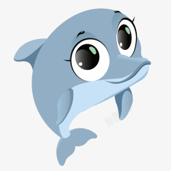 蓝色大海海豚素材