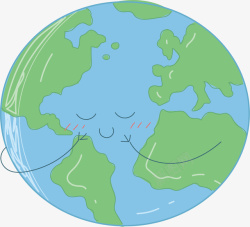 世界地球日卡通地球拟人插画矢量图素材
