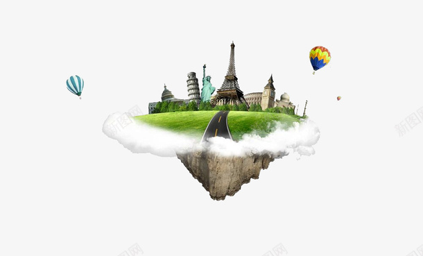 创意旅行图标png免抠素材_新图网 https://ixintu.com PNG素材 旅行 气球 风景