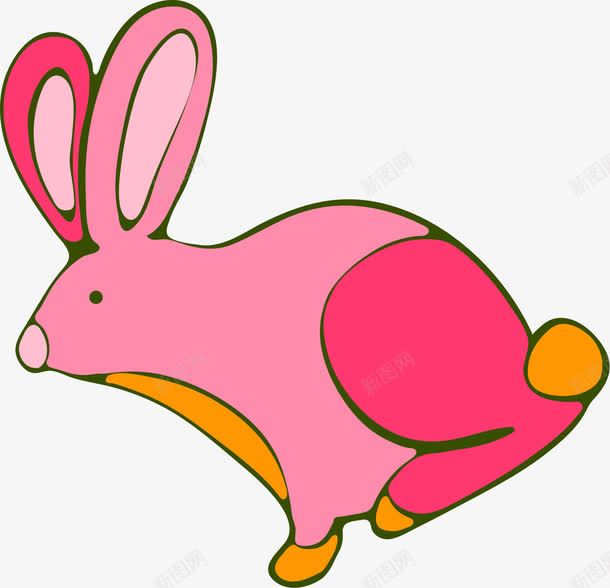 手绘粉色兔子png免抠素材_新图网 https://ixintu.com 兔子 可爱 呆萌 小清新 手绘 简约 粉色 耳朵