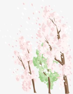 粉色花朵的树素材