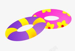 游泳圈紫色装饰素材