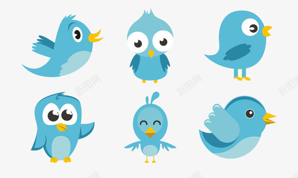 Twitter的鸟形psd免抠素材_新图网 https://ixintu.com Twitter的鸟 卡通 可爱 蓝色的鸟 鸟