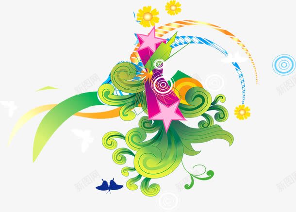 花朵小草植物创意装饰png免抠素材_新图网 https://ixintu.com 创意 植物 花朵 装饰