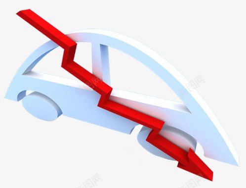 汽车红色下跌图标图标