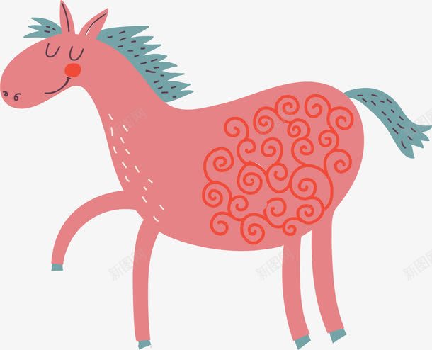 粉色卡通马匹png免抠素材_新图网 https://ixintu.com 动物 可爱小马 欢悦小马 粉色马匹 美丽小马 装饰图案