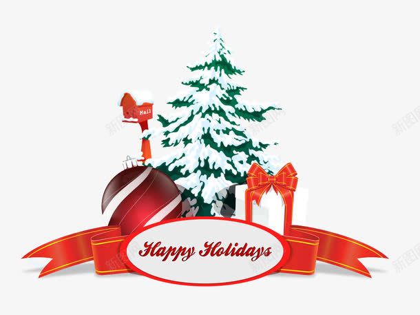 圣诞雪树png免抠素材_新图网 https://ixintu.com 圣诞标签 礼盒 邮箱 雪树