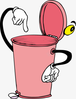 倒下的垃圾桶卡通粉色垃圾桶矢量图高清图片
