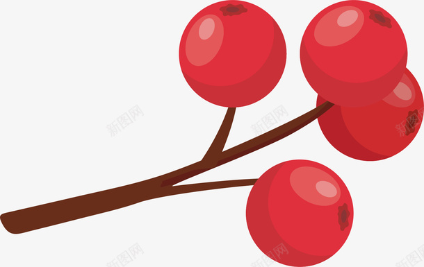 树杈卡通蔓越莓png免抠素材_新图网 https://ixintu.com 卡通蔓越莓 树杈 水果 矢量蔓越莓 红色 蔓越莓