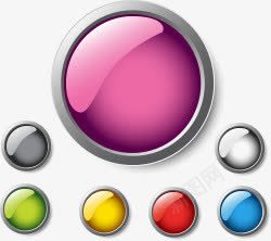 圆形按钮png免抠素材_新图网 https://ixintu.com 创意设计 圆形 按钮 时尚元素