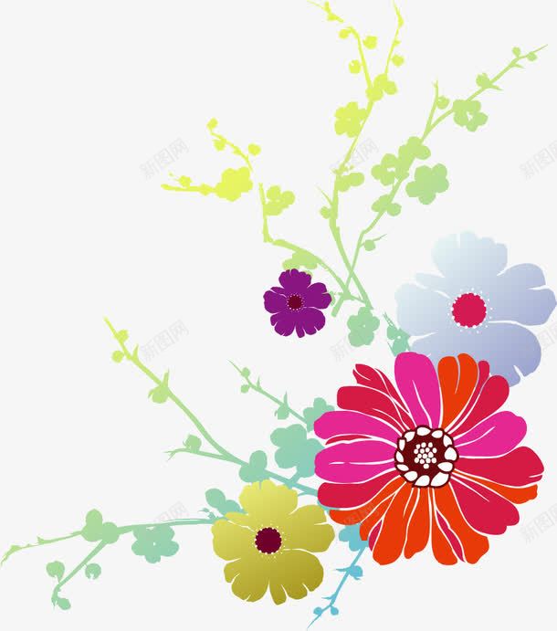 彩色春天创意花朵花纹png免抠素材_新图网 https://ixintu.com 创意 彩色 春天 花朵 花纹