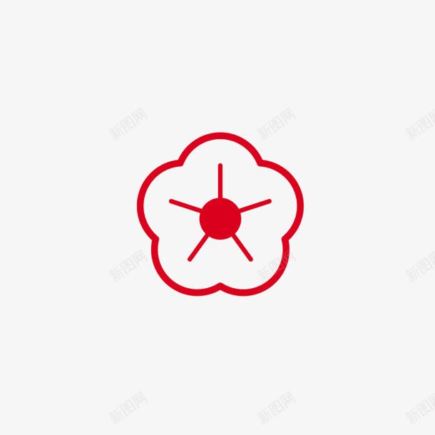 红色花朵创意图标png_新图网 https://ixintu.com 创意 红色 花朵 设计