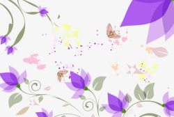 紫色花装饰图素材