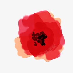 红色渐变的雾装花朵素材