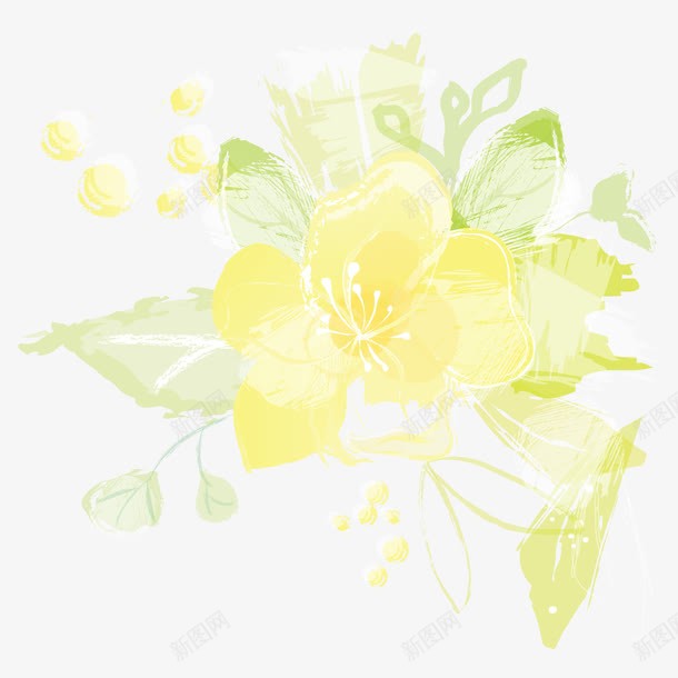 梦幻花纹图案png免抠素材_新图网 https://ixintu.com 花 花纹 装饰 黄色