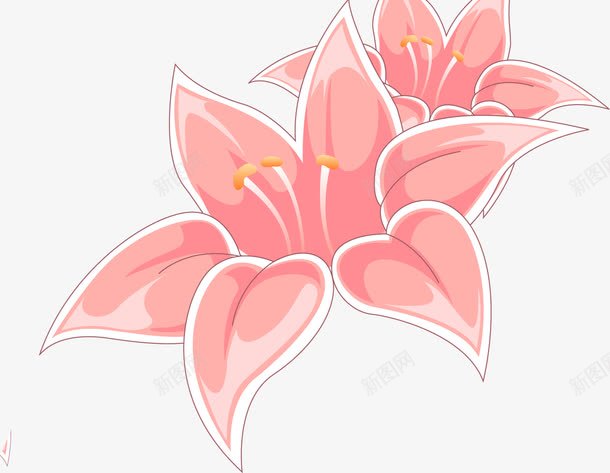 粉色花朵卡通手绘png免抠素材_新图网 https://ixintu.com 卡通 手绘 粉色 花朵