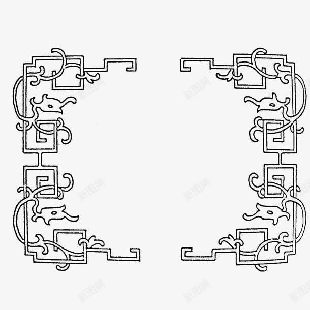 中国风龙纹边框元素png免抠素材_新图网 https://ixintu.com 中国风 装饰 黑色 龙纹边框