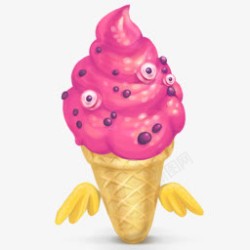 冰淇淋卡通素材卡通卷筒冰淇淋圆角图标高清图片