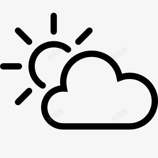 部分多云的一天ios7Lineicons图标png_新图网 https://ixintu.com cloudy day partly 一天 多云的 部分