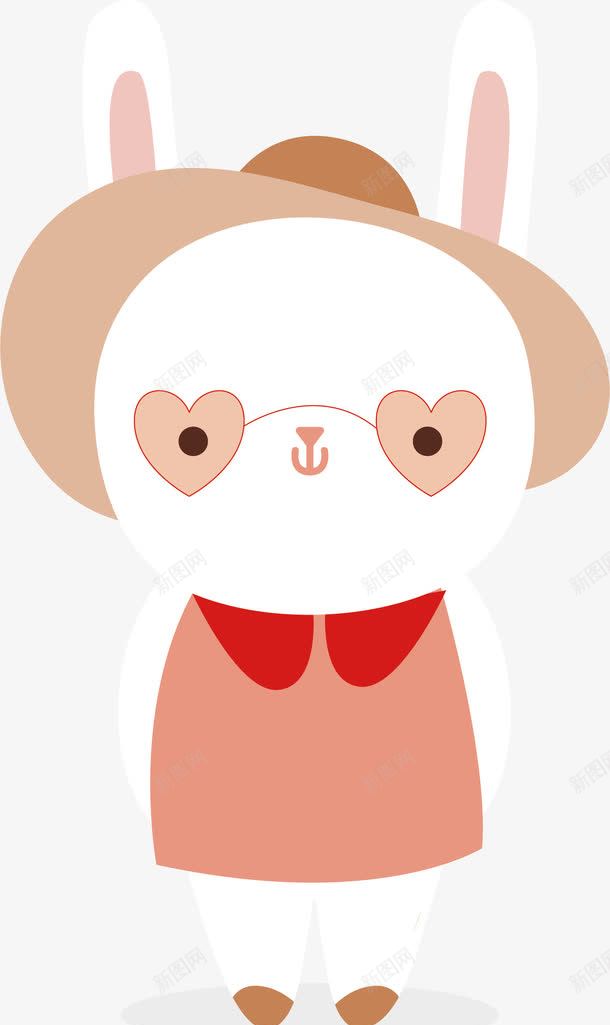 兔子png免抠素材_新图网 https://ixintu.com 兔子 动物 卡通 帽子 手绘 水彩 爱心墨镜