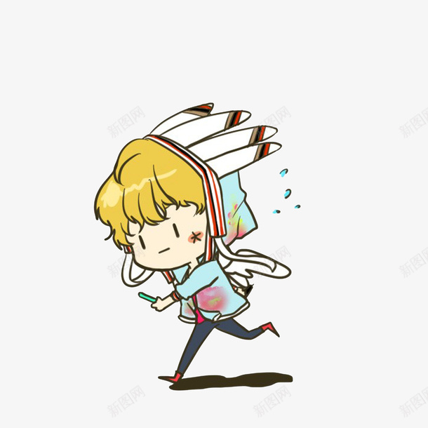 跑着的可爱男孩png免抠素材_新图网 https://ixintu.com 卡通手绘 插画 跑着的人 跑着的可爱男孩
