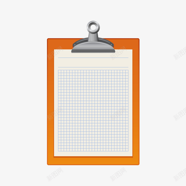 橙色记事板和方格纸矢量图ai免抠素材_新图网 https://ixintu.com 手绘 方格纸 橙色 记事板 矢量图