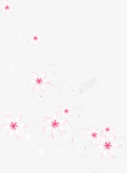 粉色漂亮法式花纹素材