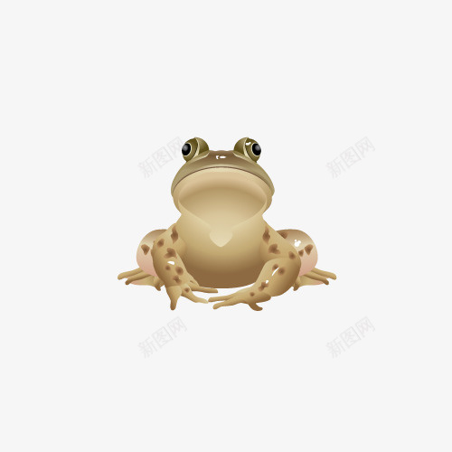 一只青蛙png免抠素材_新图网 https://ixintu.com 卡通 嘴巴 手绘 斑点 灰色的 爪子 眼睛 黑色的