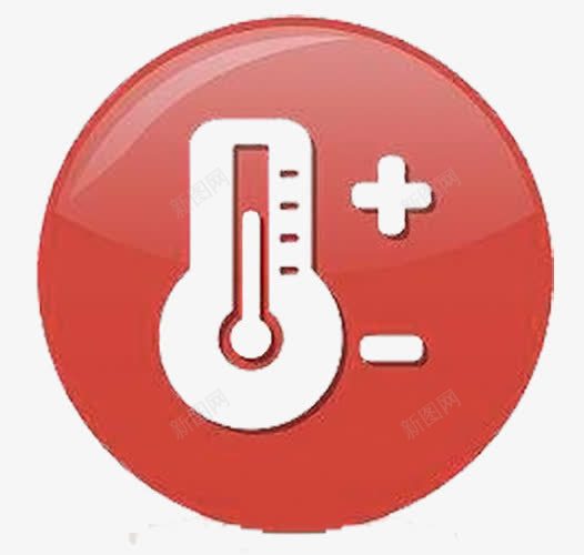 红色卡通温度图标png_新图网 https://ixintu.com 卡通图 图标 测量 温度 温度计 湿度图标 红色图标