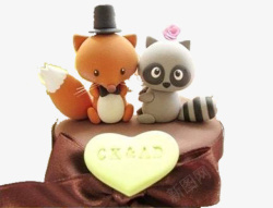 狐狸蛋糕狐狸浣熊蛋糕动物卡通高清图片
