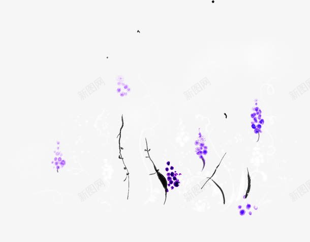 手绘紫色漫画植物png免抠素材_新图网 https://ixintu.com 植物 漫画 紫色