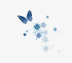 蓝色蝴蝶矢量图素材