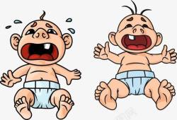 宝宝哭脸卡通哭闹的婴儿高清图片