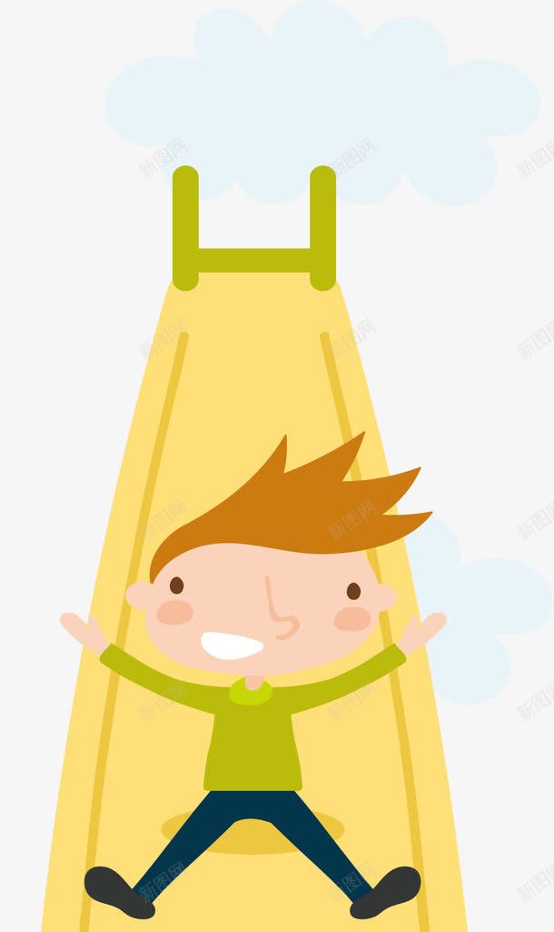 玩滑梯的男孩png免抠素材_新图网 https://ixintu.com 人物 创意 滑梯 玩耍