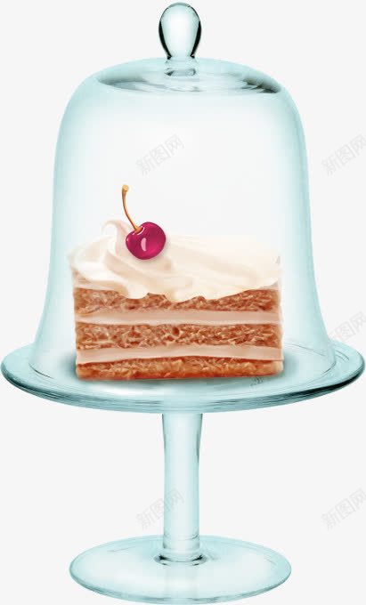 手绘玻璃罩里面的蛋糕png免抠素材_新图网 https://ixintu.com 卡通 手绘 玻璃罩 蛋糕