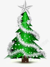 绿色卡通树木创意圣诞素材
