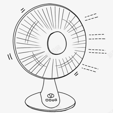 手绘风扇图标图标