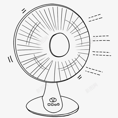 手绘风扇图标png_新图网 https://ixintu.com 手绘画 矢量装饰 装饰 装饰画 风扇