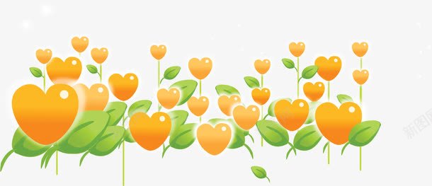 黄色卡通创意爱心植物png免抠素材_新图网 https://ixintu.com 创意 卡通 植物 爱心 黄色